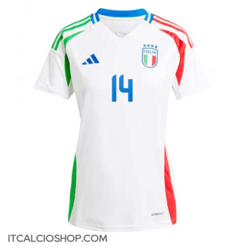 Italia Federico Chiesa #14 Seconda Maglia Femmina Europei 2024 Manica Corta
